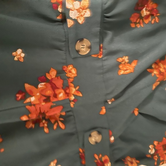 Dark aqua floral jumpsuit - sleeveless - Picture 4 of 8